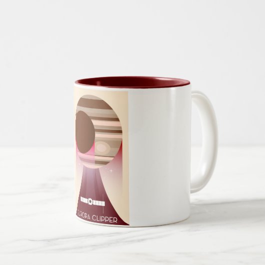 Europa Clipper Space Art Zweifarbige Tasse (VorderseiteRechts)
