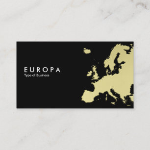 EUROPA - Effekt des Gold 3d - Schwarzes Visitenkarte