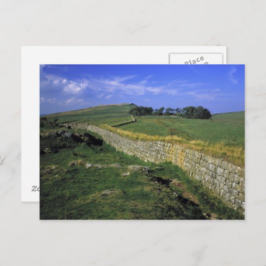 Europa, England, die Hadrianische Mauer. Die Stein Postkarte (Vorne/Hinten)