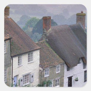 Europa, England, Dorset, Gold Hill, Shaftesbury. 2 Quadratischer Aufkleber