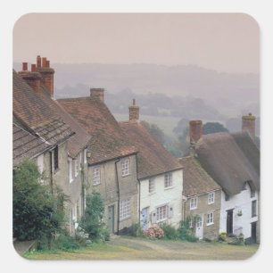 Europa, England, Dorset, Gold Hill, Shaftesbury. Quadratischer Aufkleber