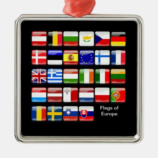 EUROPA: Flaggen Europas Ornament Aus Metall (Vorne)