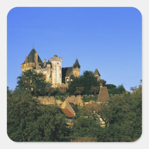 Europa, Frankreich, Montforte. Die mittelalterlich Quadratischer Aufkleber