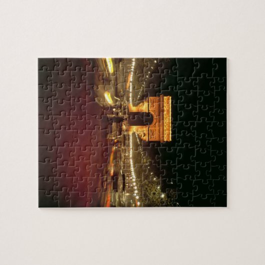 Europa, Frankreich, Paris. Abend-Verkehrsstaus Puzzle (Horizontal)