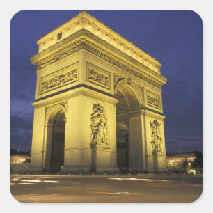 Europa, Frankreich, Paris. Arc de Triomphe Quadratischer Aufkleber
