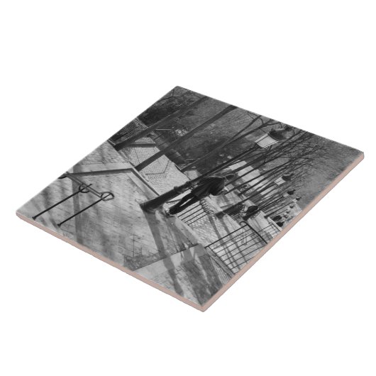 Europa, Frankreich, Paris, Montmartre: Morgen Fliese (Seite)