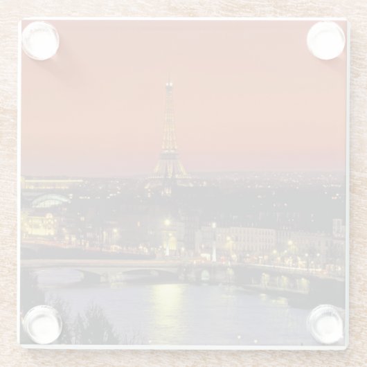 Europa, Frankreich, Paris. Sonnenblick auf Eiffel Glasuntersetzer (Rückseite)