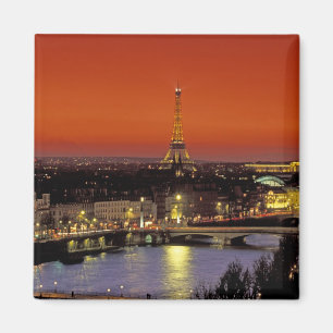 Europa, Frankreich, Paris. Sonnenuntergangsansicht Magnet