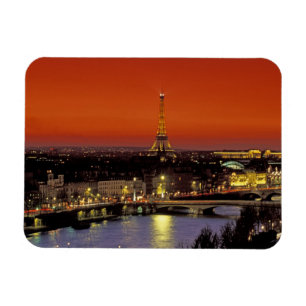 Europa, Frankreich, Paris. Sonnenuntergangsansicht Magnet