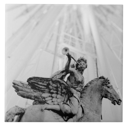 Europa, Frankreich, Paris. Statue und Riesenrad, 2 Fliese (Vorderseite)