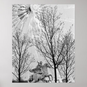 Europa, Frankreich, Paris Statue und Riesenrad, Poster