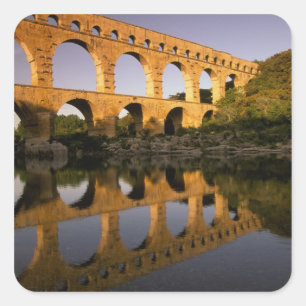 Europa, Frankreich, Provence, Gard. Pont du Gard, Quadratischer Aufkleber