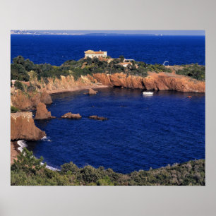 Europa, Frankreich, Theoule-sur-Mer. Ein Fliesenda Poster