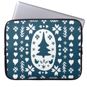 Europa Frohe Weihnachten-Doodle-Kunst mit Feste Laptopschutzhülle