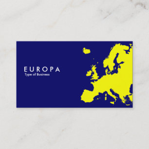 EUROPA Gelb - Dunkelblau Visitenkarte