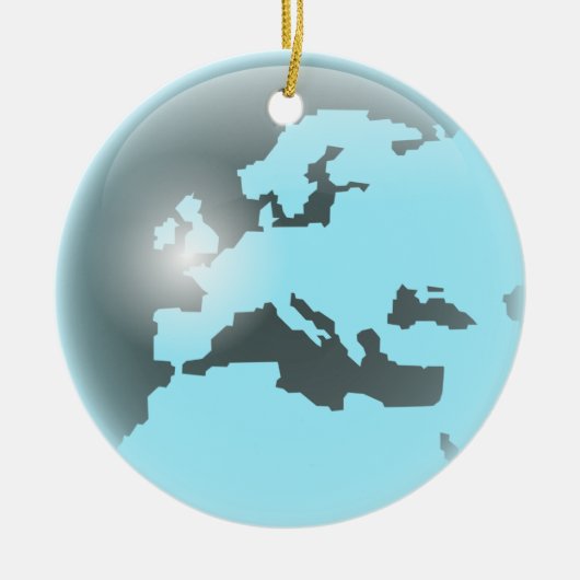 Europa-Glas-Kugel Keramikornament (Vorne)