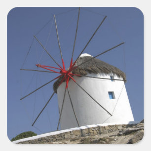 Europa, Griechenland, Mykonos. 3 Quadratischer Aufkleber