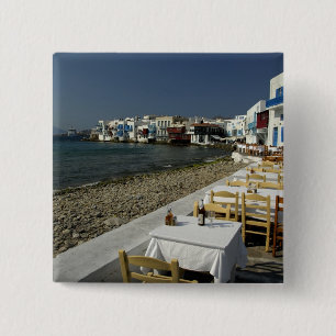 Europa, Griechenland, Mykonos. Die Aussicht aufs M Button