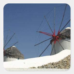 Europa, Griechenland, Mykonos. Quadratischer Aufkleber