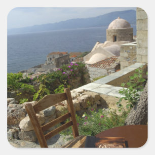 Europa, Griechenland, Peloponnes, Monemvasia (einz Quadratischer Aufkleber