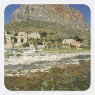 Europa, Griechenland, Peloponnes, Monemvasien. Die Quadratischer Aufkleber