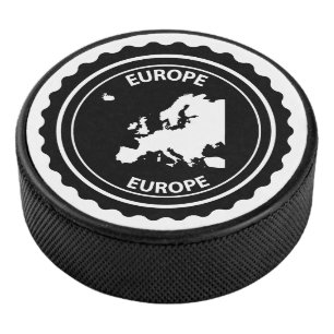 Europa-Gummi-Briefmarke Eishockey Puck