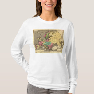 Europa-Handfarbiger Atlas-Karte T-Shirt
