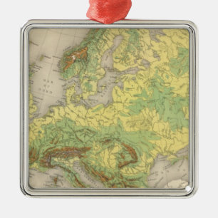 Europa-Höhenlinienkarte Ornament Aus Metall