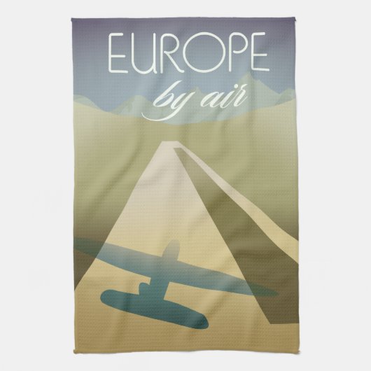 Europa im Luftverkehr Geschirrtuch (Vertikal)