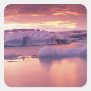 Europa, Island, Jökulsárlón-Lagune Quadratischer Aufkleber
