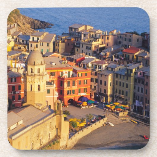 Europa, Italien, Cinque Terre. Dorf Vernazza Getränkeuntersetzer (Vorderseite)