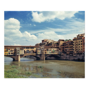 Europa, Italien, Florenz. Die Ponte Vecchio Fotodruck