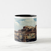Europa, Italien, Florenz. Ponte Vecchio Zweifarbige Tasse (Mittel)