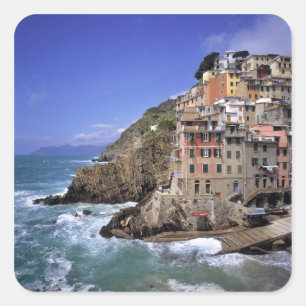 Europa, Italien, Riomaggiore Riomaggiore Quadratischer Aufkleber