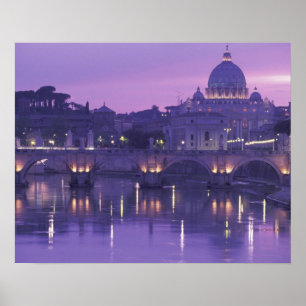 Europa, Italien, Rom. St. Peter und Ponte Sant Poster