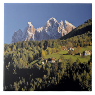 Europa, Italien, San Pietro. Die Odle-Gruppe schei Fliese
