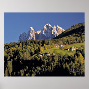 Europa, Italien, San Pietro. Die Odle-Gruppe schei Poster