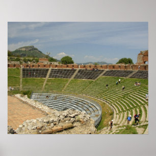 Europa, Italien, Sizilien, Taormina. 2. Jahrhunder Poster