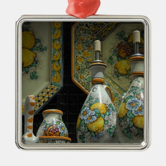 Europa, Italien, Sizilien, Taormina. Traditionell Silbernes Ornament (Vorne)