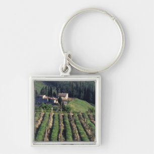 Europa, Italien, Toskana. Landschaftliche Villa cy Schlüsselanhänger