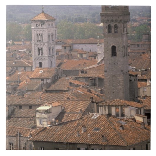 Europa, Italien, Toskana, Lucca, Stadtpanorama Fliese (Vorderseite)