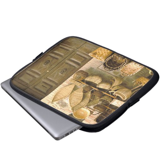 Europa, Italien, Toskana, Montalcino.Korb Laptopschutzhülle (Vorne Knopf)