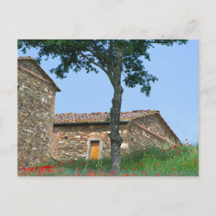 Europa, Italien, Toskana, verlassenes Landhaus in Postkarte