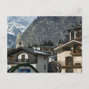 Europa, Italien, Valle d'Aosta, COURMAYEUR: Stadt Postkarte