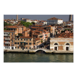 Europa, Italien, Venedig. Aussicht auf den Kanal.  Fotodruck
