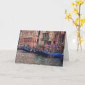 Europa, Italien, Venedig, Gondeln im Kanal Karte (Gelbe Blume)