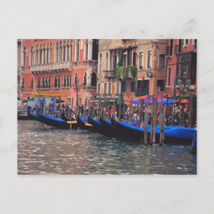 Europa, Italien, Venedig, Gondeln im Kanal Postkarte