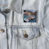 Europa, Italien, Vernazza. Hell bemalte Boote Button (Beispiel)