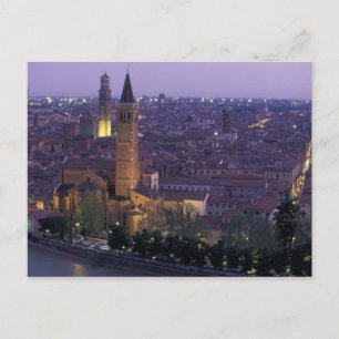 Europa, Italien, Verona, Blick vom Castel S. Postkarte