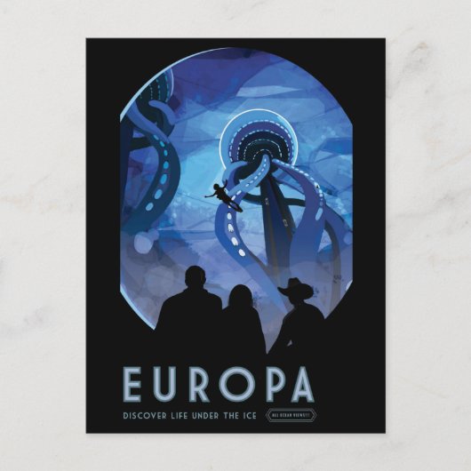 Europa Jupiter Moon Space Sci Fi Postkarte (Vorderseite)